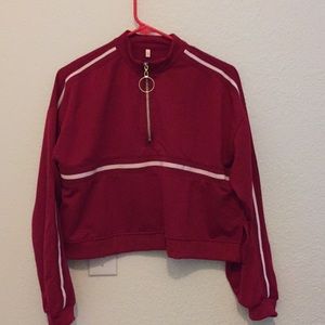 Cropped sweatshirt, 1/4 zip